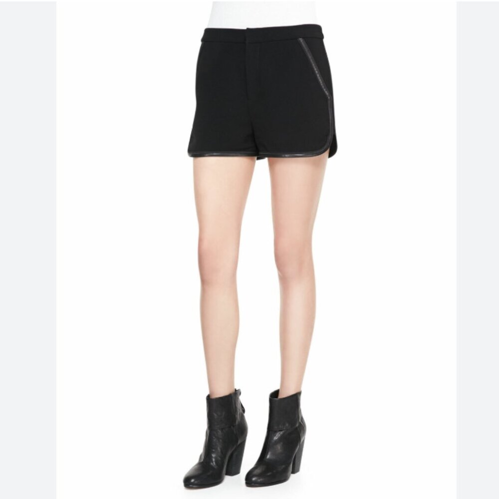 RAG & BONE Black Shorts with Leather trim. Size 2